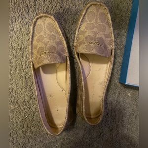 Coach Tan Signature Marley Driver Loafers Size 8